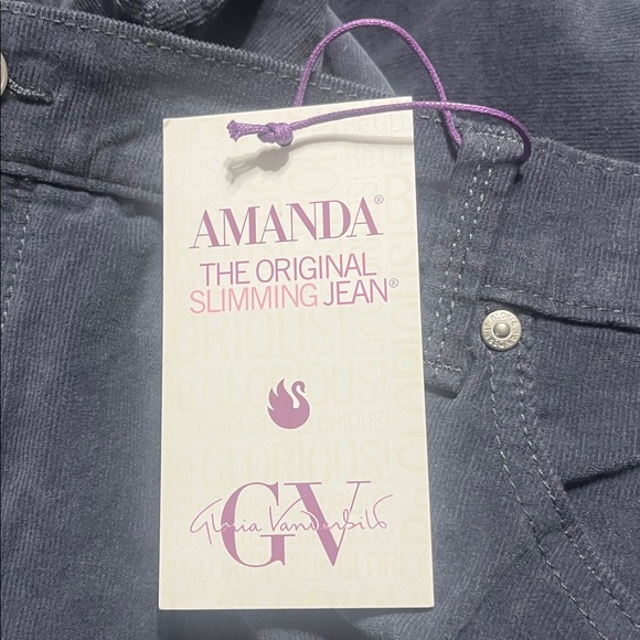 Gloria Vanderbilt Sz 24W Original Slimming Jeans Gray Corduroy High Rise - Picture 8 of 8